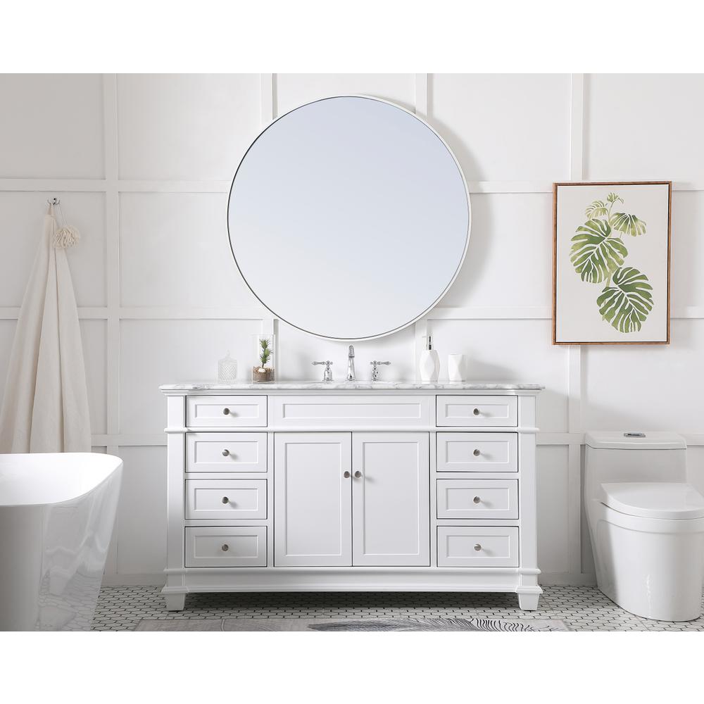 60 inch Single Bathroom Vanity set in White. Picture 4