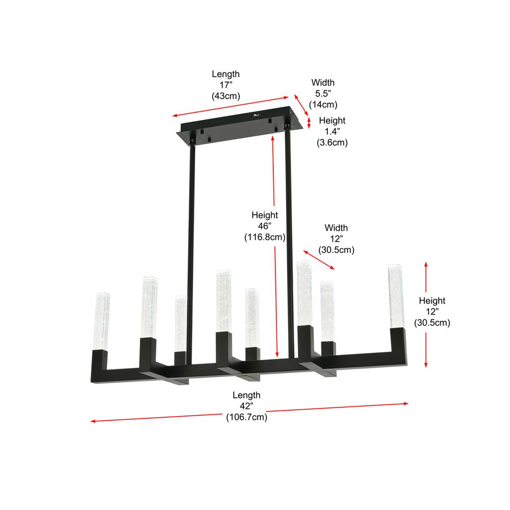 Noemi 42 inch Adjustable LED Pendant in Black. Picture 10