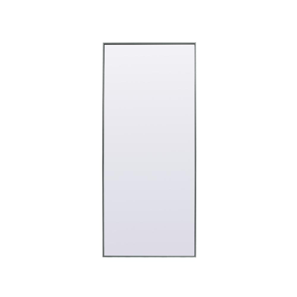 Metal Frame Rectangle Full Length Mirror 30x72 Inch in Silver. Picture 1