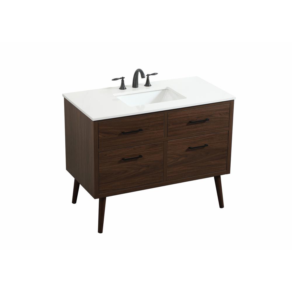 42 inch Single bathroom vanity in walnut. Picture 8
