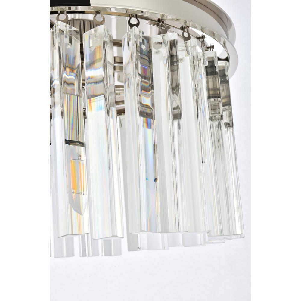 Sydney 3 light polished nickel Flush Mount Clear Royal Cut Crystal. Picture 5