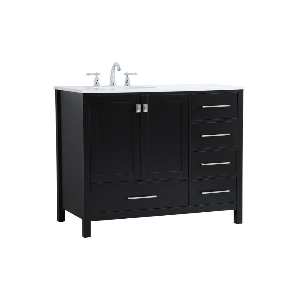 42 inch Single Bathroom Vanity in Black. Picture 6