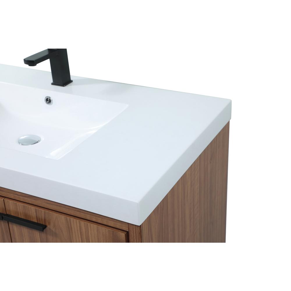 42 inch Single bathroom vanity in walnut brown. Picture 11