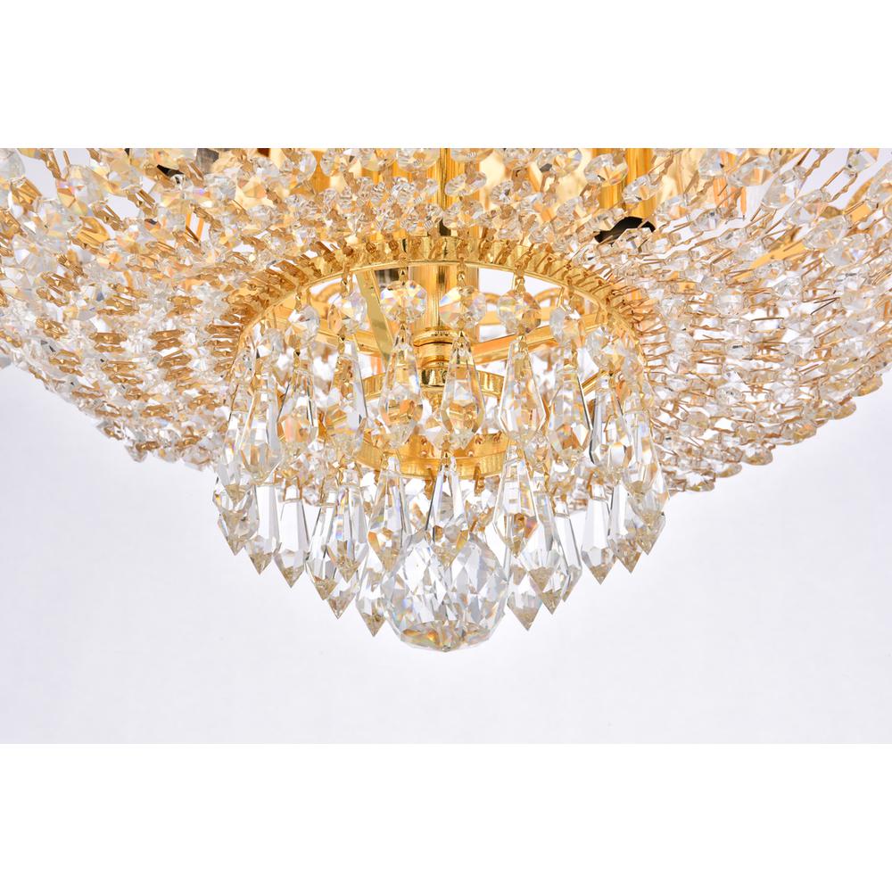 Century 6 light Gold Flush Mount Clear Royal Cut Crystal. Picture 3