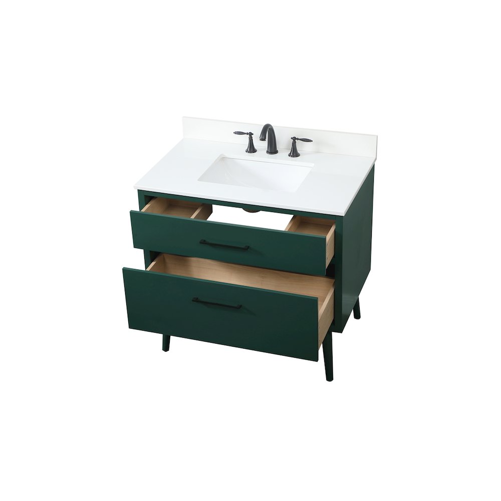 36 Inch Bathroom Vanity In Green With Backsplash. Picture 10