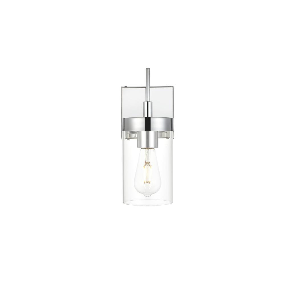 Benny 1 light Chrome and Clear Bath Sconce. Picture 1
