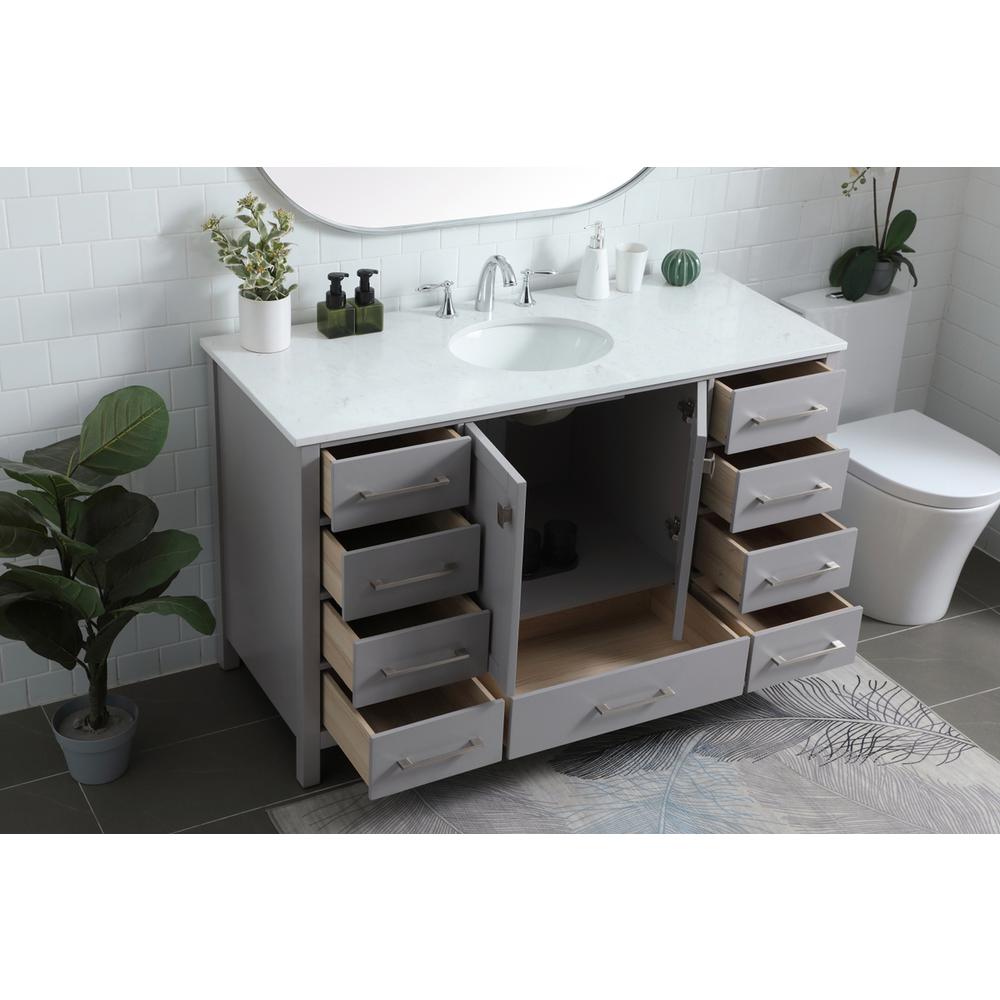 54 Inch SIngle Bathroom Vanity In Grey. Picture 3