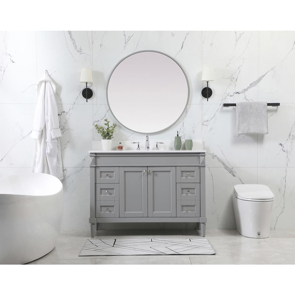 48 inch Single bathroom vanity in grey with backsplash. Picture 4