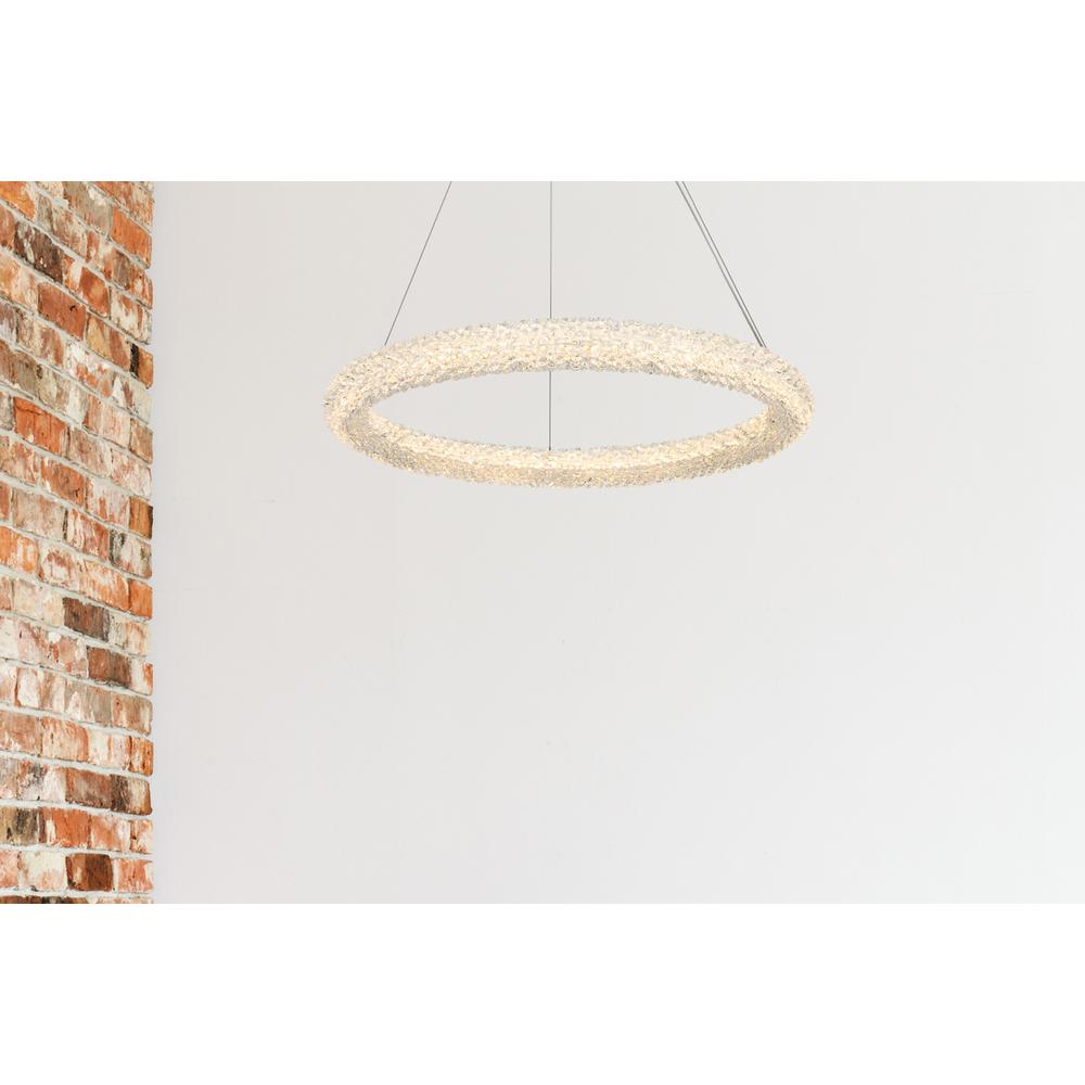 Bowen 26 inch Adjustable LED Chandelier in Chrome. Picture 11
