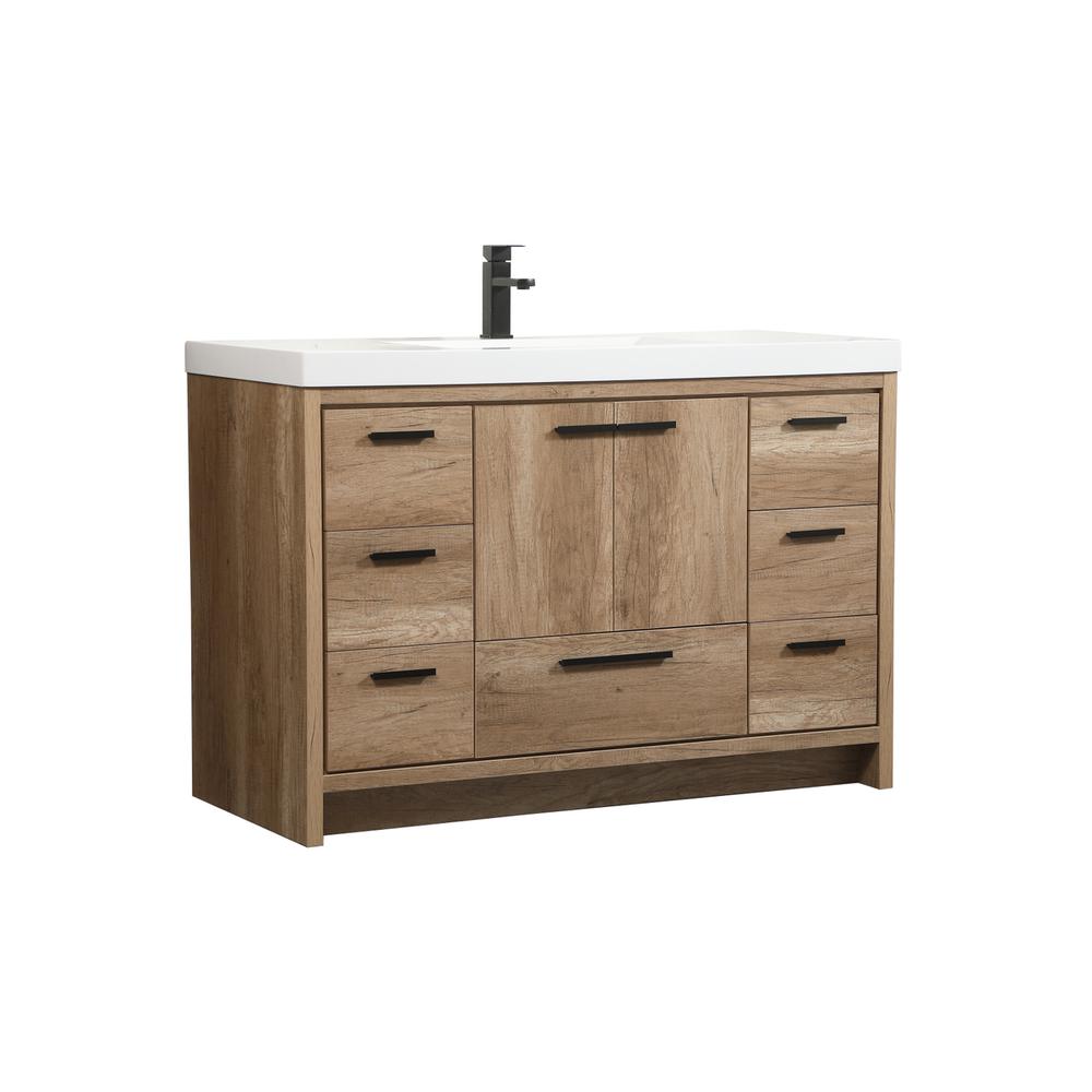48 inch Single bathroom vanity in natural oak. Picture 7