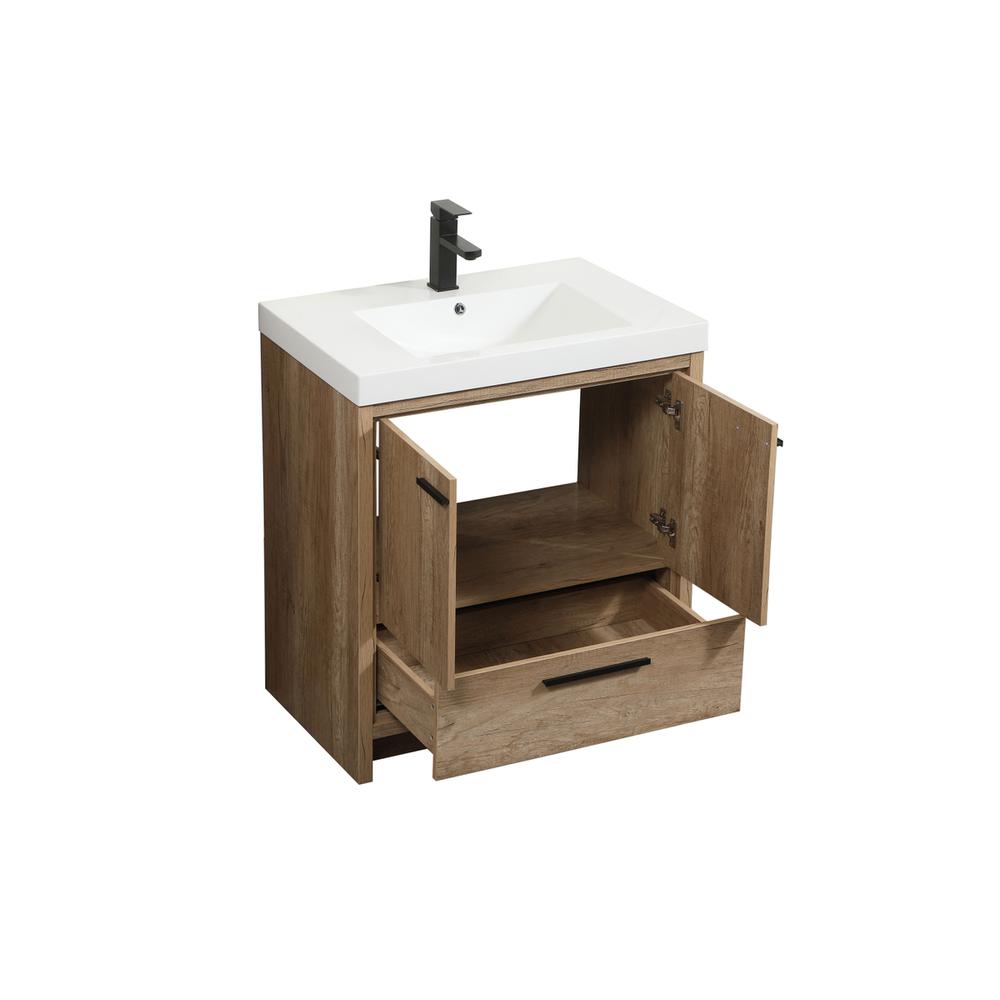 30 inch Single bathroom vanity in natural oak. Picture 9