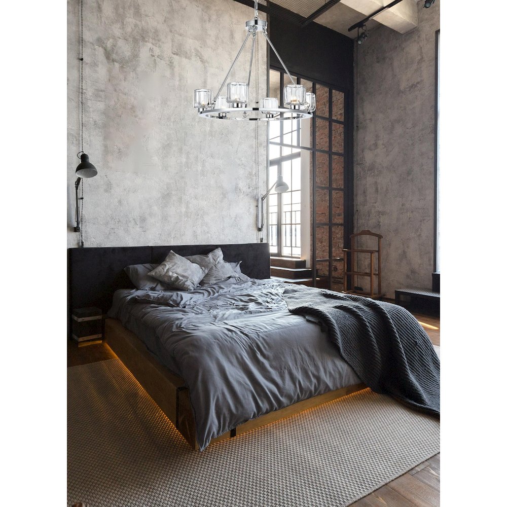 Cadence 26 Inch Chandelier In Chrome. Picture 2