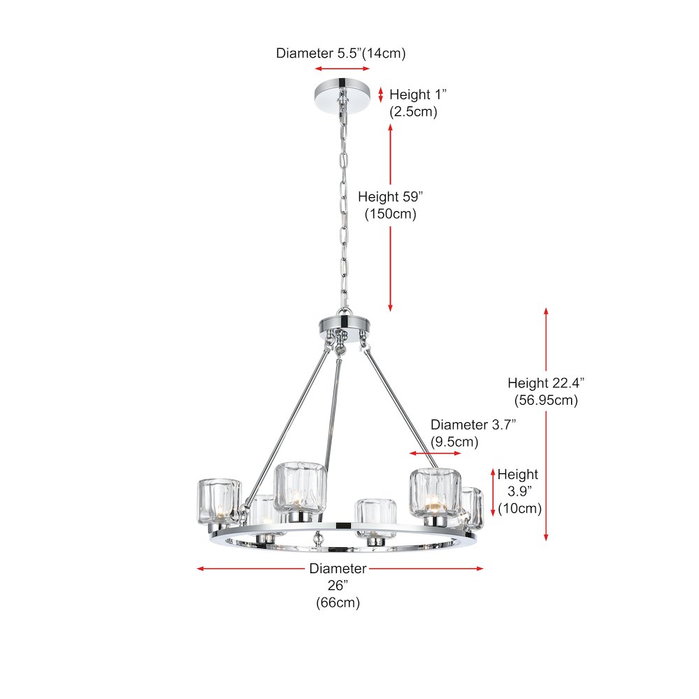 Cadence 26 Inch Chandelier In Chrome. Picture 8