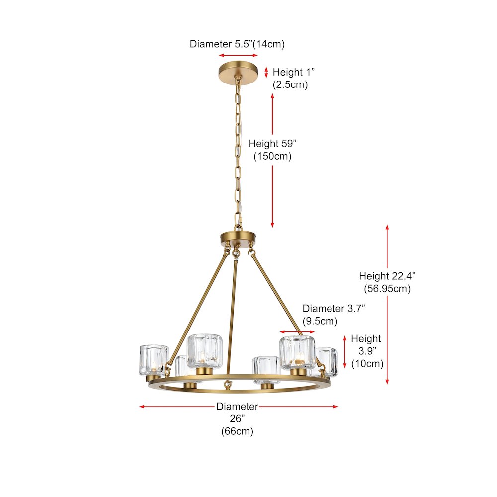 Cadence 26 Inch Chandelier In Satin Gold. Picture 8