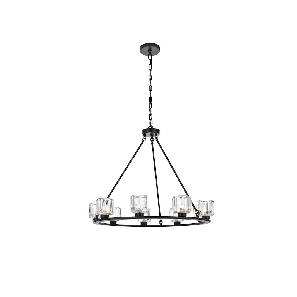 Cadence 32 Inch Chandelier In Black. Picture 1
