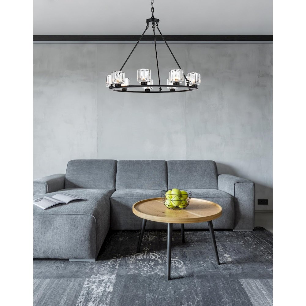Cadence 32 Inch Chandelier In Black. Picture 2