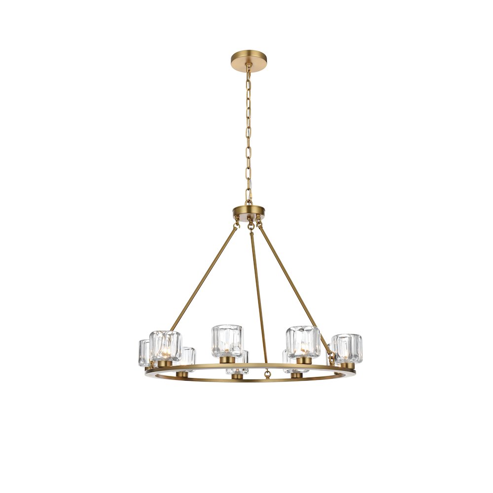 Cadence 32 Inch Chandelier In Satin Gold. Picture 1
