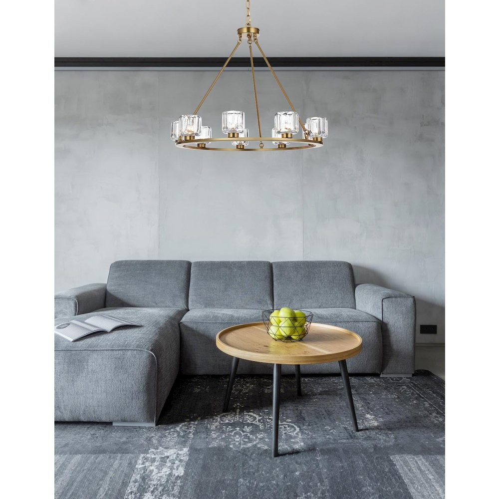 Cadence 32 Inch Chandelier In Satin Gold. Picture 2