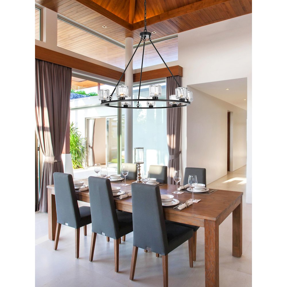 Cadence 36 Inch Chandelier In Black. Picture 2