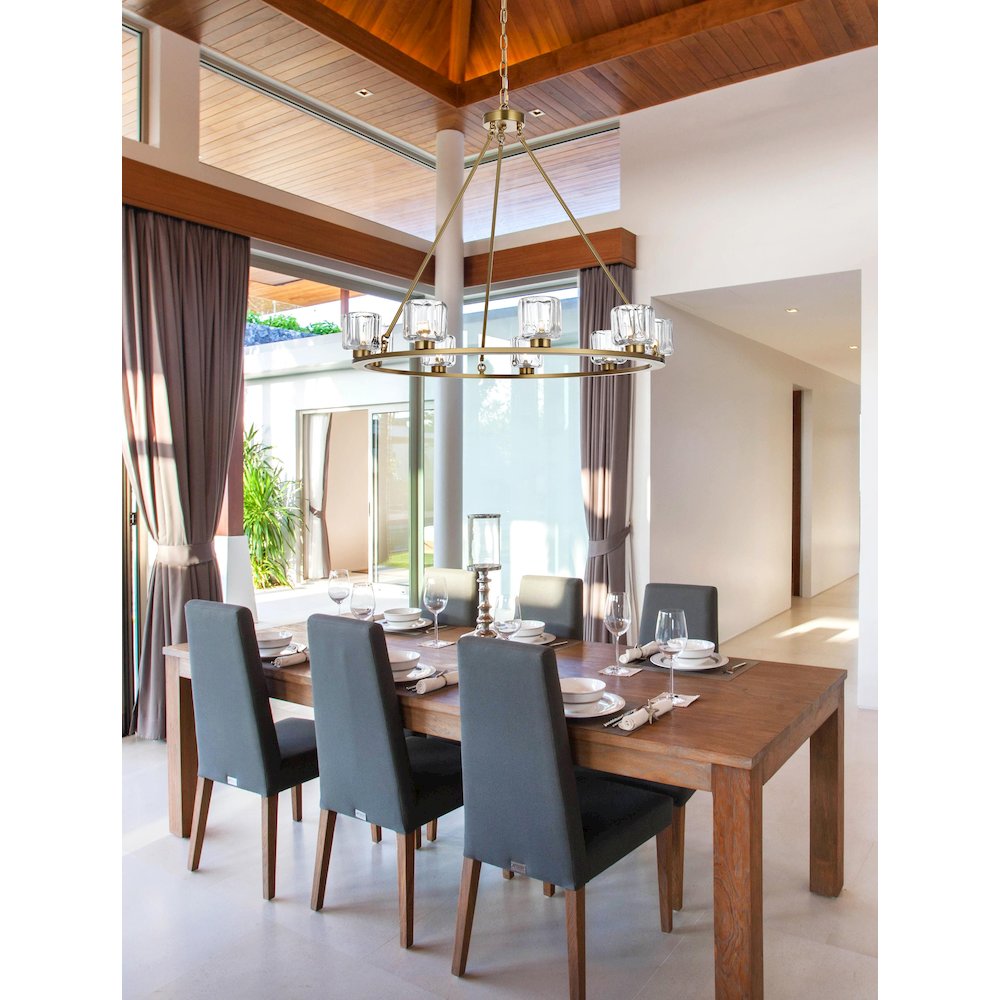 Cadence 36 Inch Chandelier In Satin Gold. Picture 2