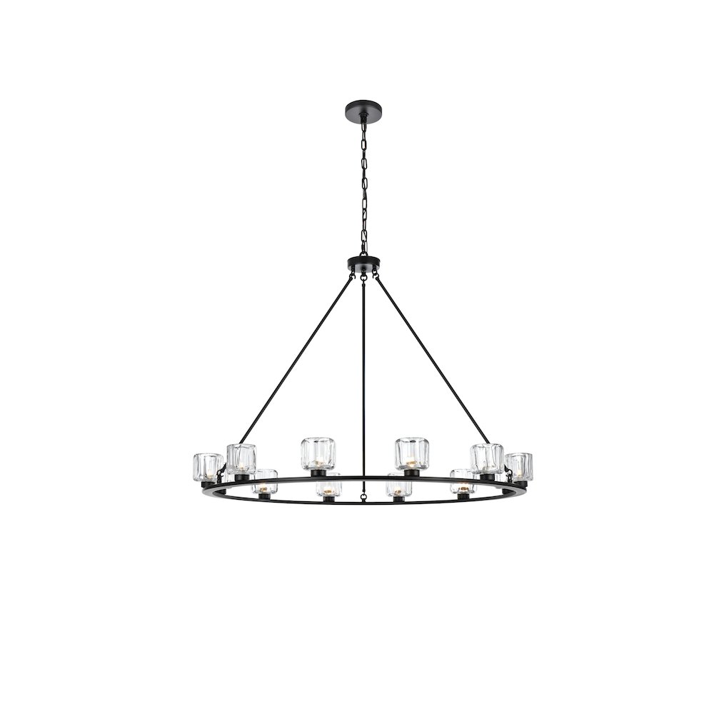 Cadence 48 Inch Chandelier In Black. Picture 1