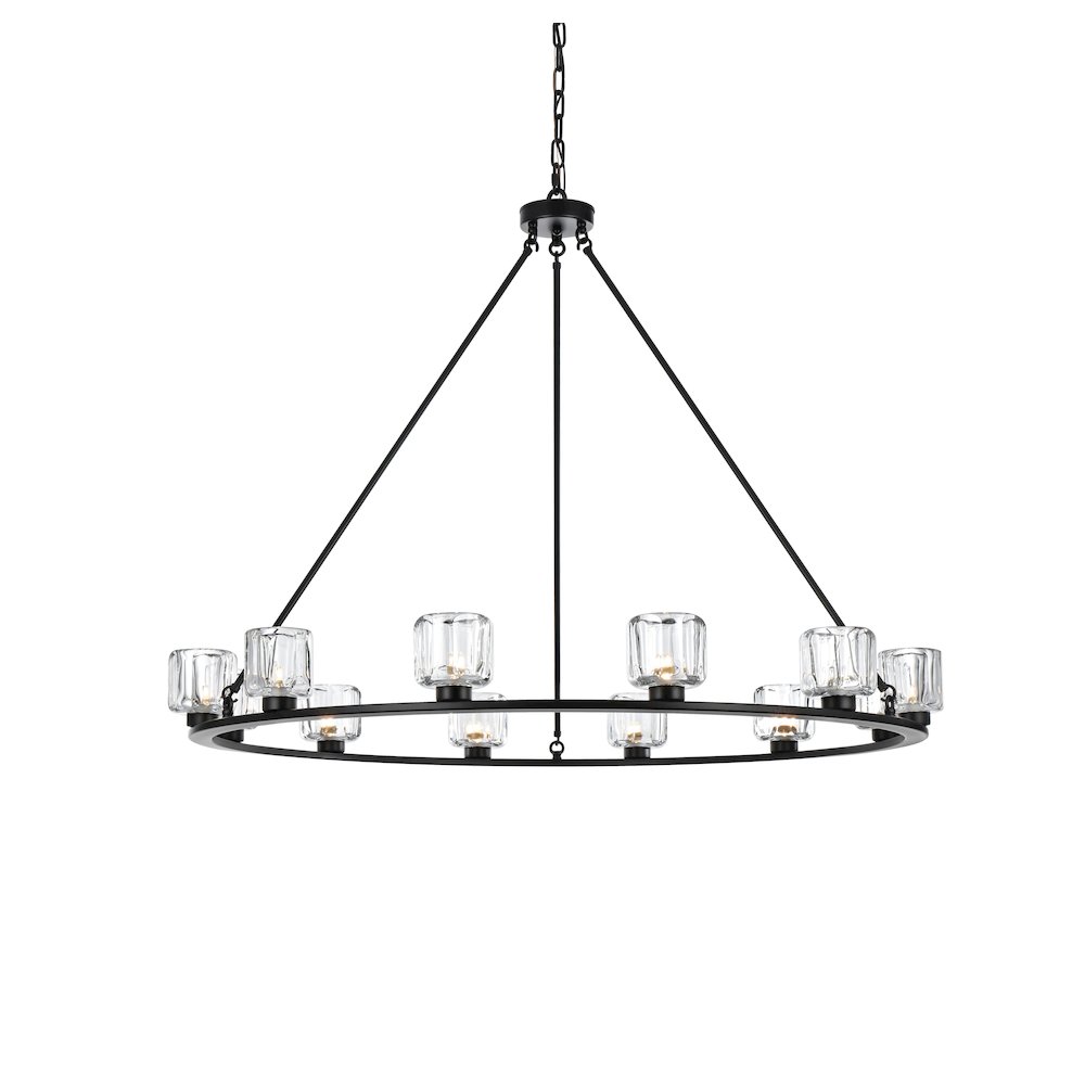 Cadence 48 Inch Chandelier In Black. Picture 3