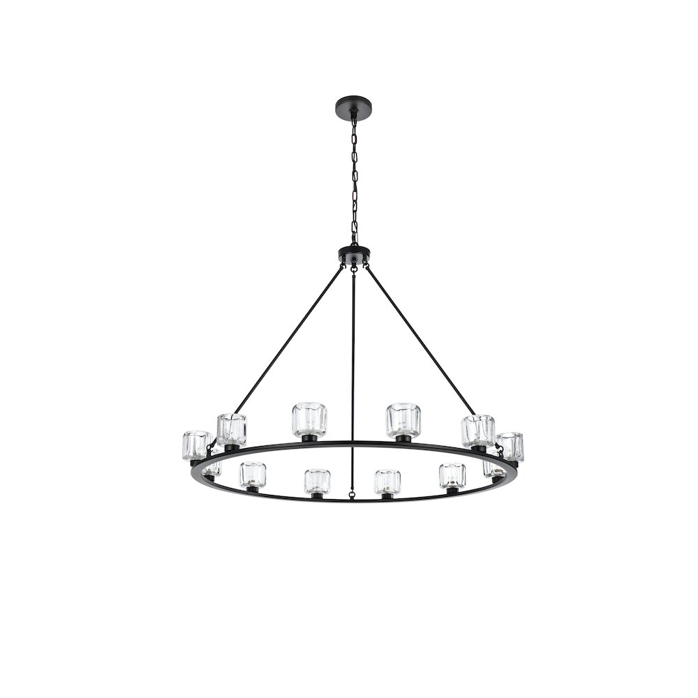 Cadence 48 Inch Chandelier In Black. Picture 7