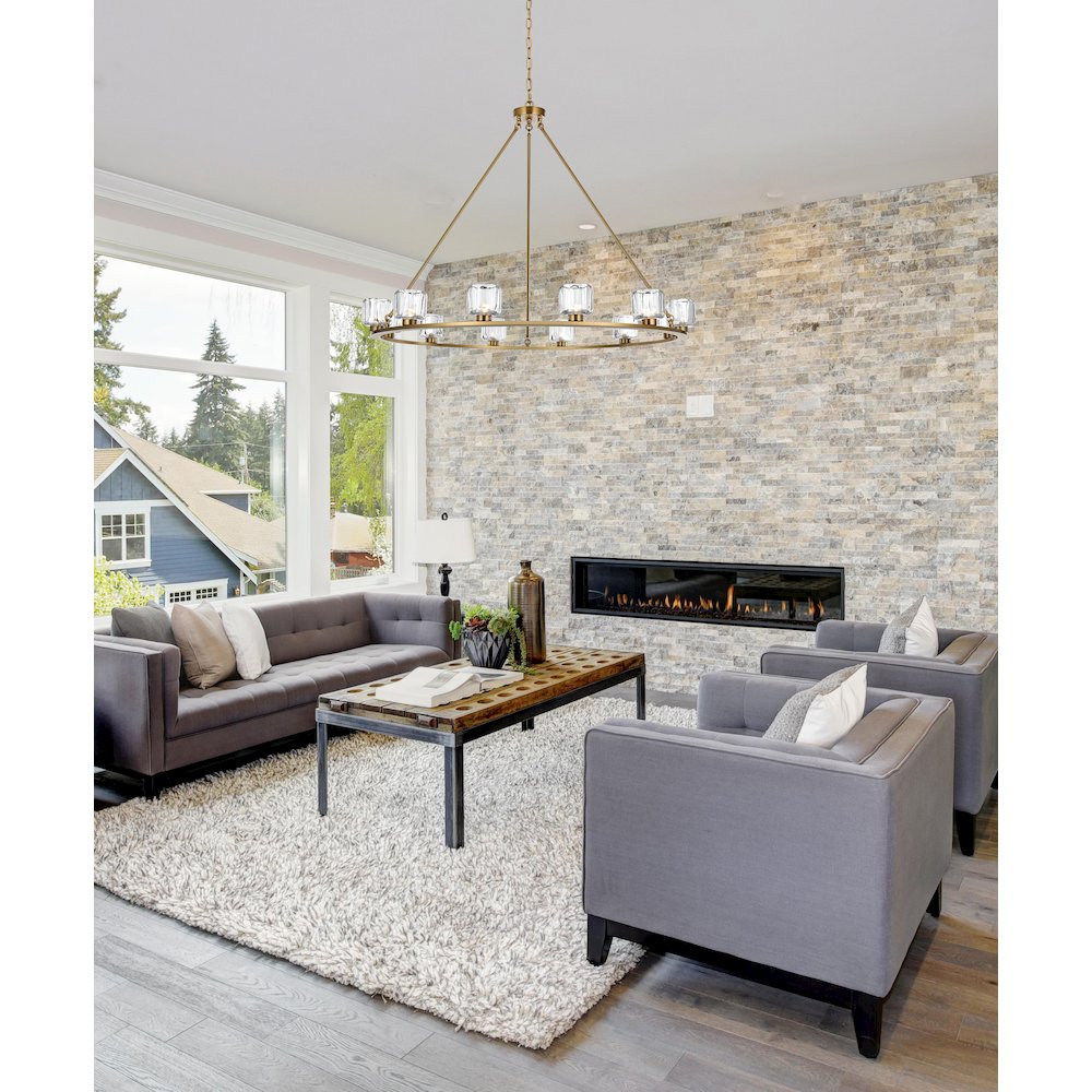 Cadence 48 Inch Chandelier In Satin Gold. Picture 2