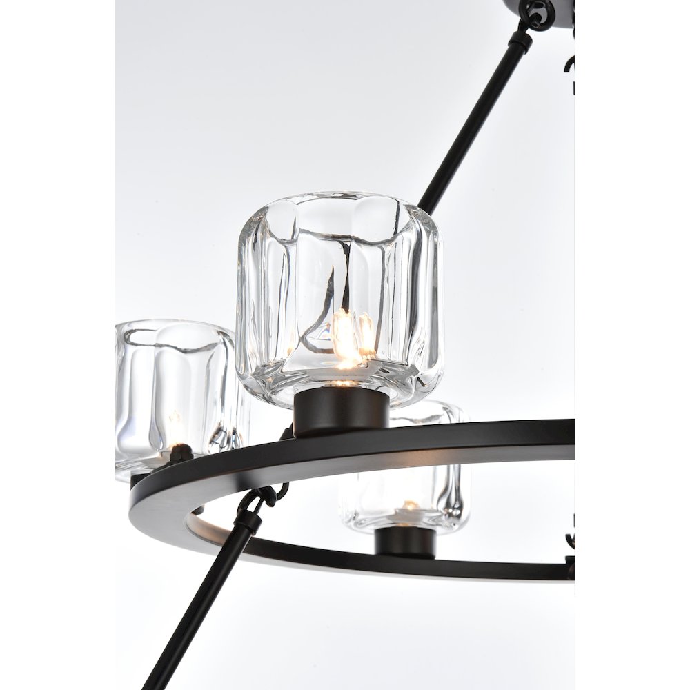 Cadence 36 Inch Two-Tier Chandelier In Black. Picture 4