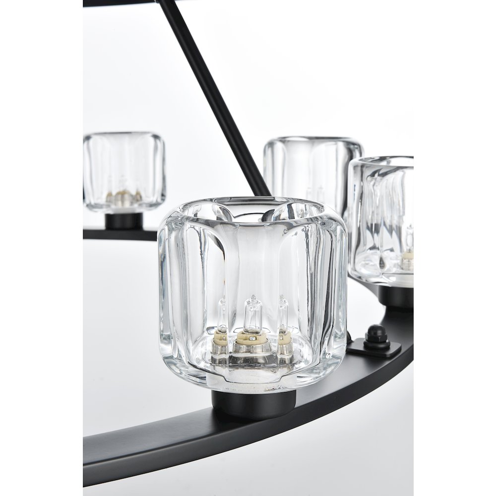 Cadence 36 Inch Two-Tier Chandelier In Black. Picture 5