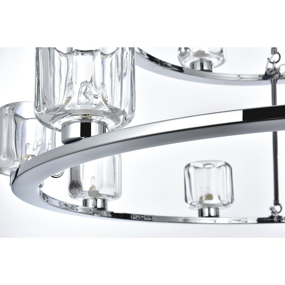 Cadence 36 Inch Two-Tier Chandelier In Chrome. Picture 4