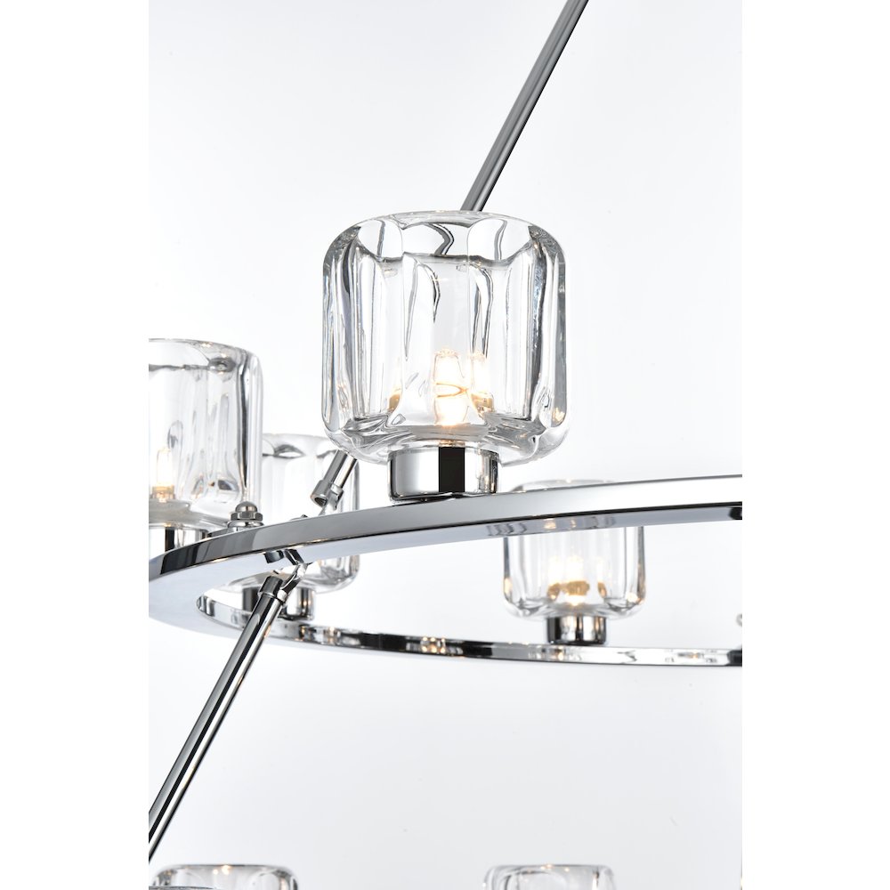 Cadence 36 Inch Two-Tier Chandelier In Chrome. Picture 5