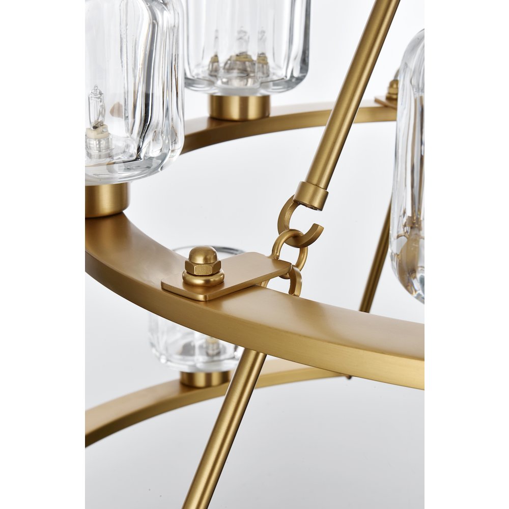 Cadence 36 Inch Two-Tier Chandelier In Satin Gold. Picture 6