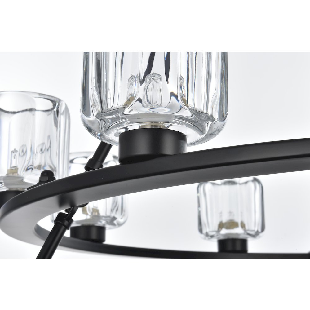 Cadence 48 Inch Two-Tier Chandelier In Black. Picture 4
