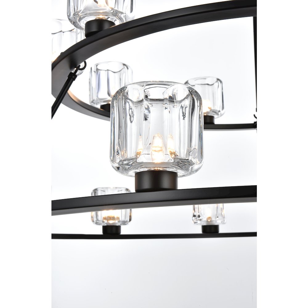 Cadence 48 Inch Two-Tier Chandelier In Black. Picture 5