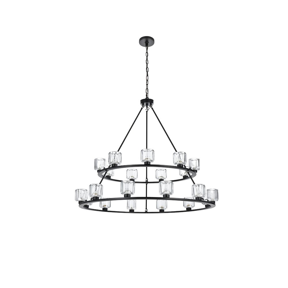 Cadence 48 Inch Two-Tier Chandelier In Black. Picture 7