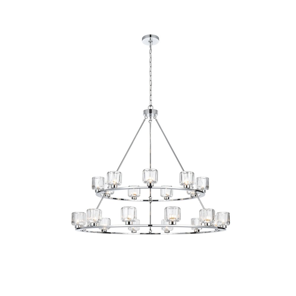 Cadence 48 Inch Two-Tier Chandelier In Chrome. Picture 1
