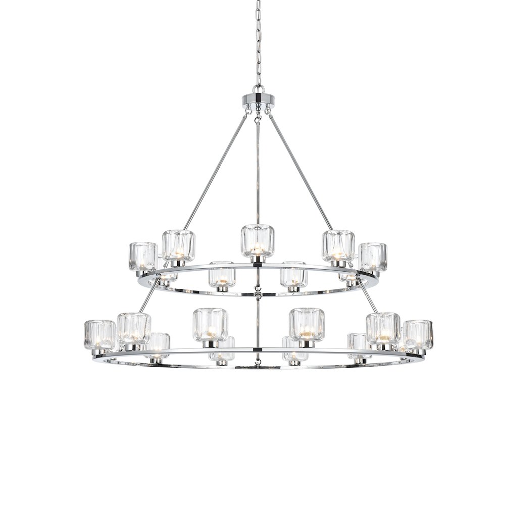 Cadence 48 Inch Two-Tier Chandelier In Chrome. Picture 3
