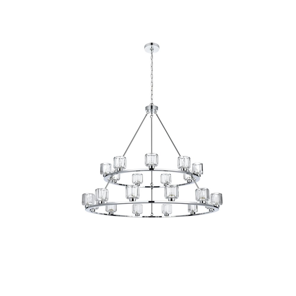 Cadence 48 Inch Two-Tier Chandelier In Chrome. Picture 7