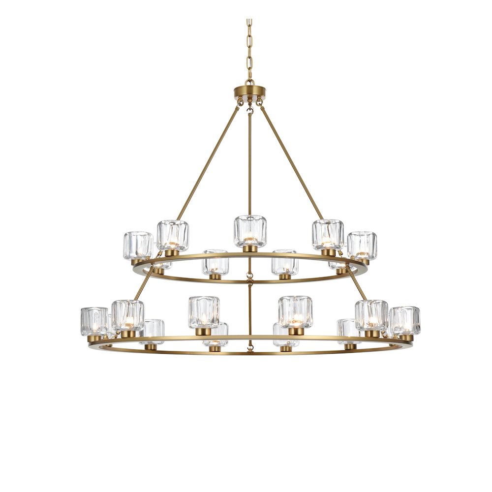 Cadence 48 Inch Two-Tier Chandelier In Satin Gold. Picture 3
