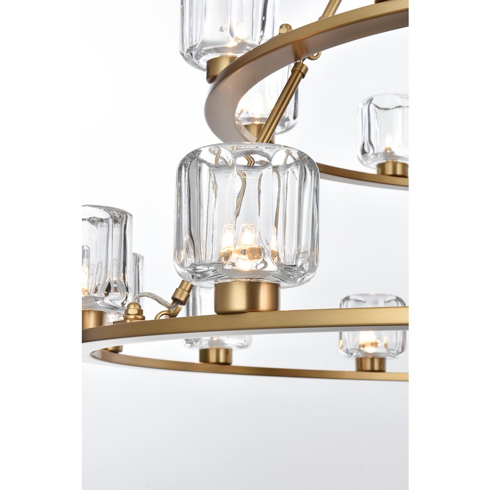 Cadence 48 Inch Two-Tier Chandelier In Satin Gold. Picture 4