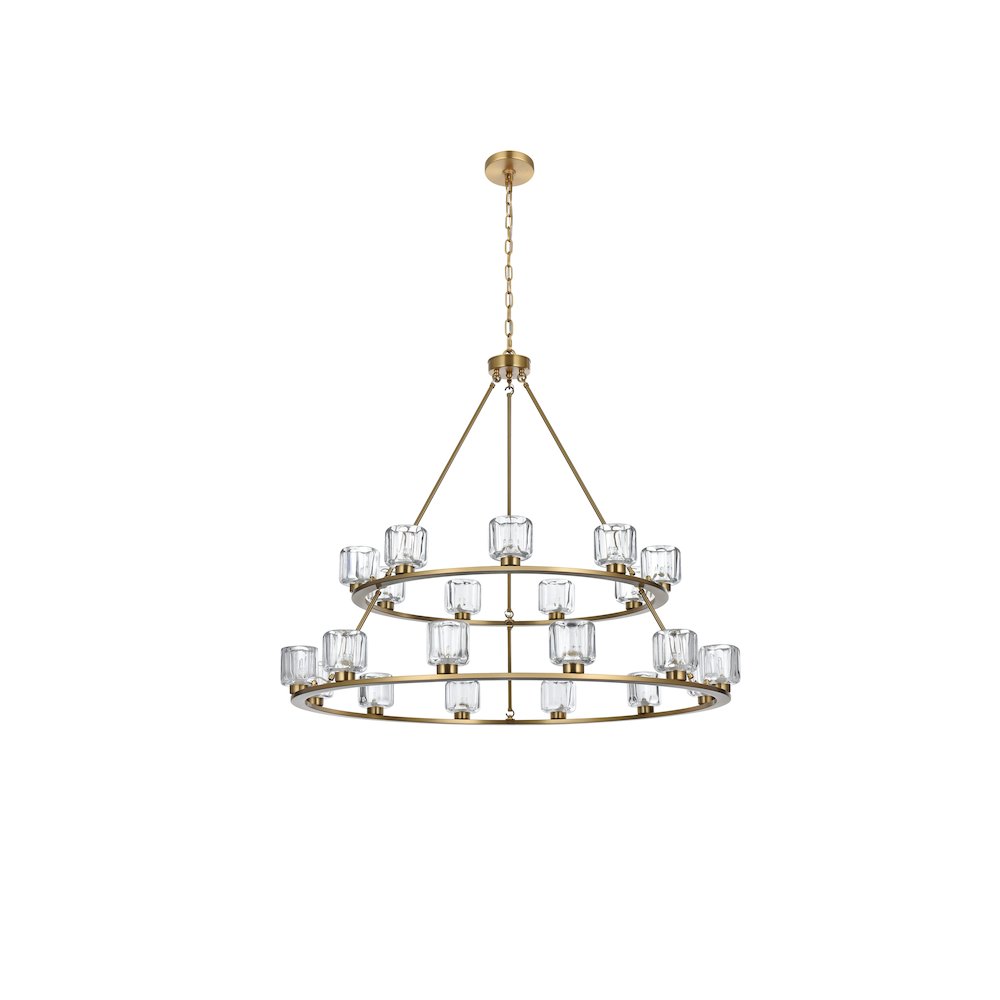 Cadence 48 Inch Two-Tier Chandelier In Satin Gold. Picture 7