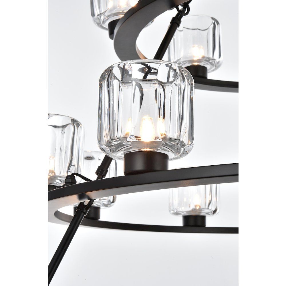 Cadence 48 Inch Three-Tier Chandelier In Black. Picture 4