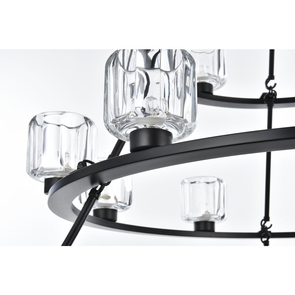 Cadence 48 Inch Three-Tier Chandelier In Black. Picture 5