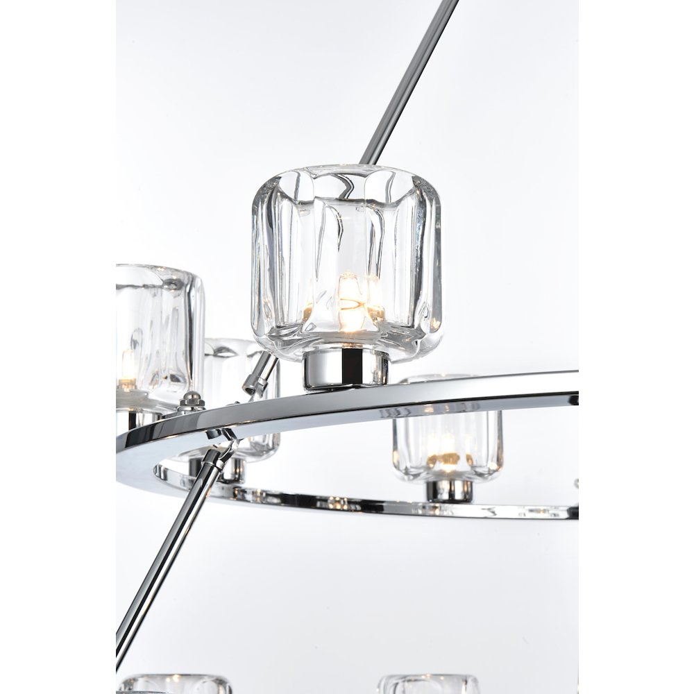 Cadence 48 Inch Three-Tier Chandelier In Chrome. Picture 4