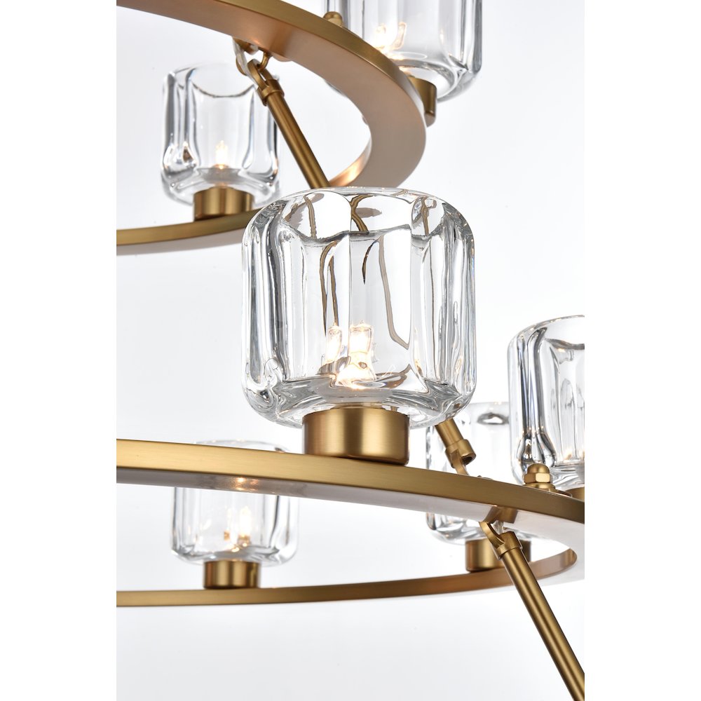 Cadence 48 Inch Three-Tier Chandelier In Satin Gold. Picture 4
