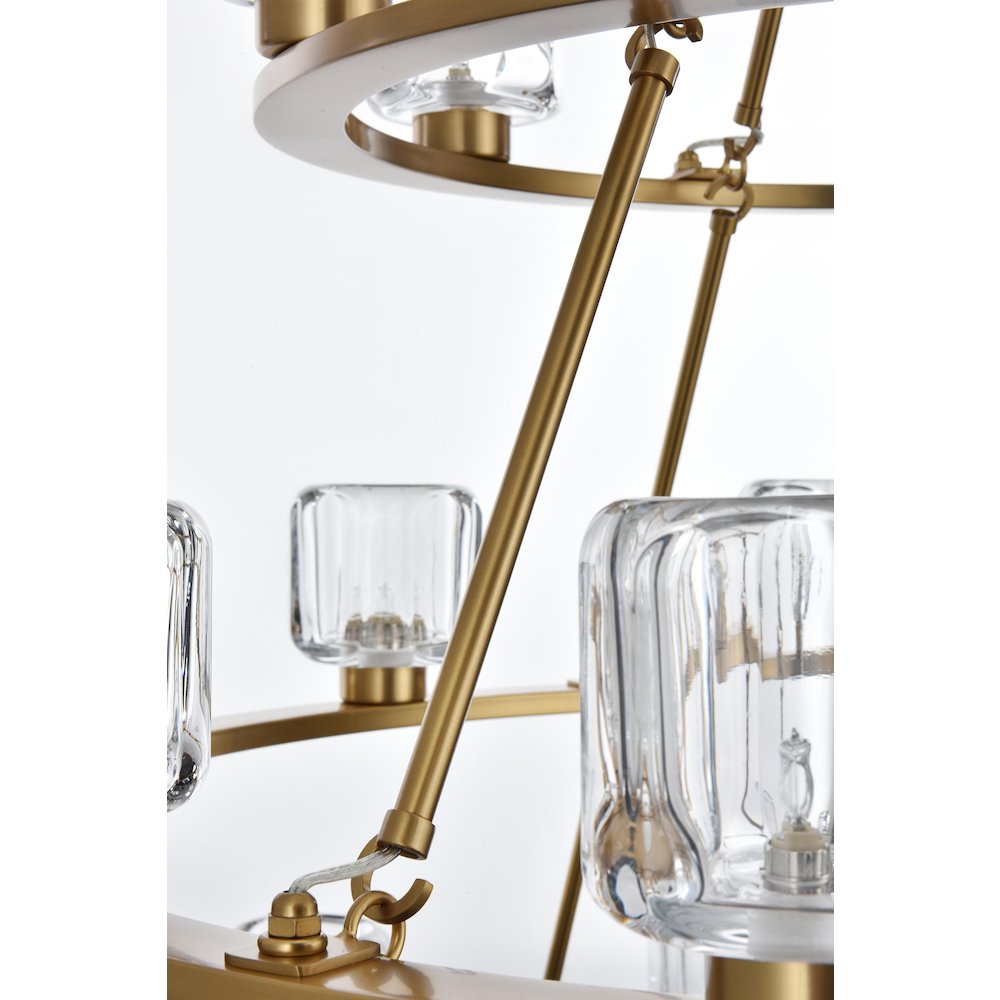 Cadence 48 Inch Three-Tier Chandelier In Satin Gold. Picture 5