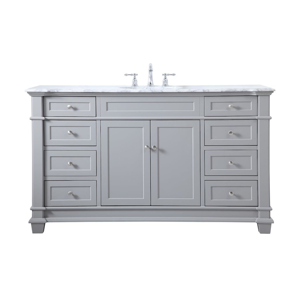 60 inch Single Bathroom Vanity set in Grey. Picture 1
