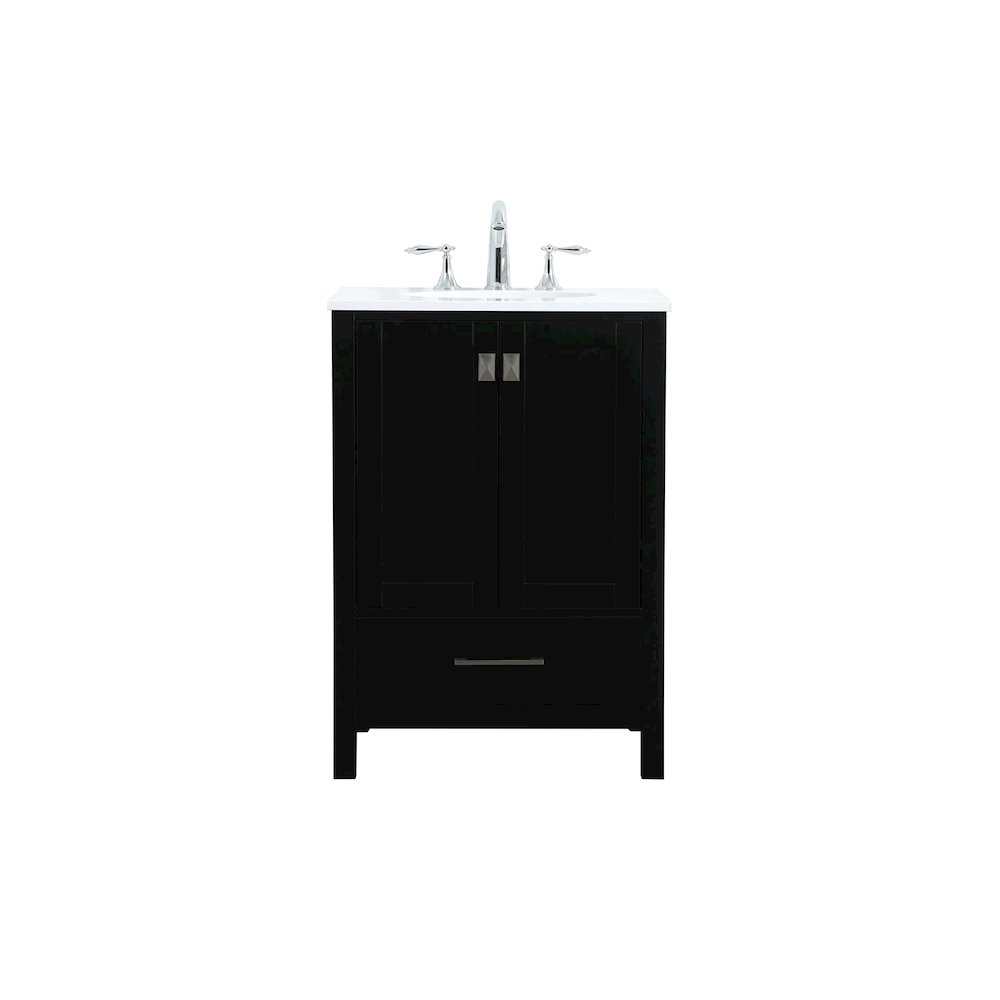24 inch Single bathroom vanity in black. Picture 1