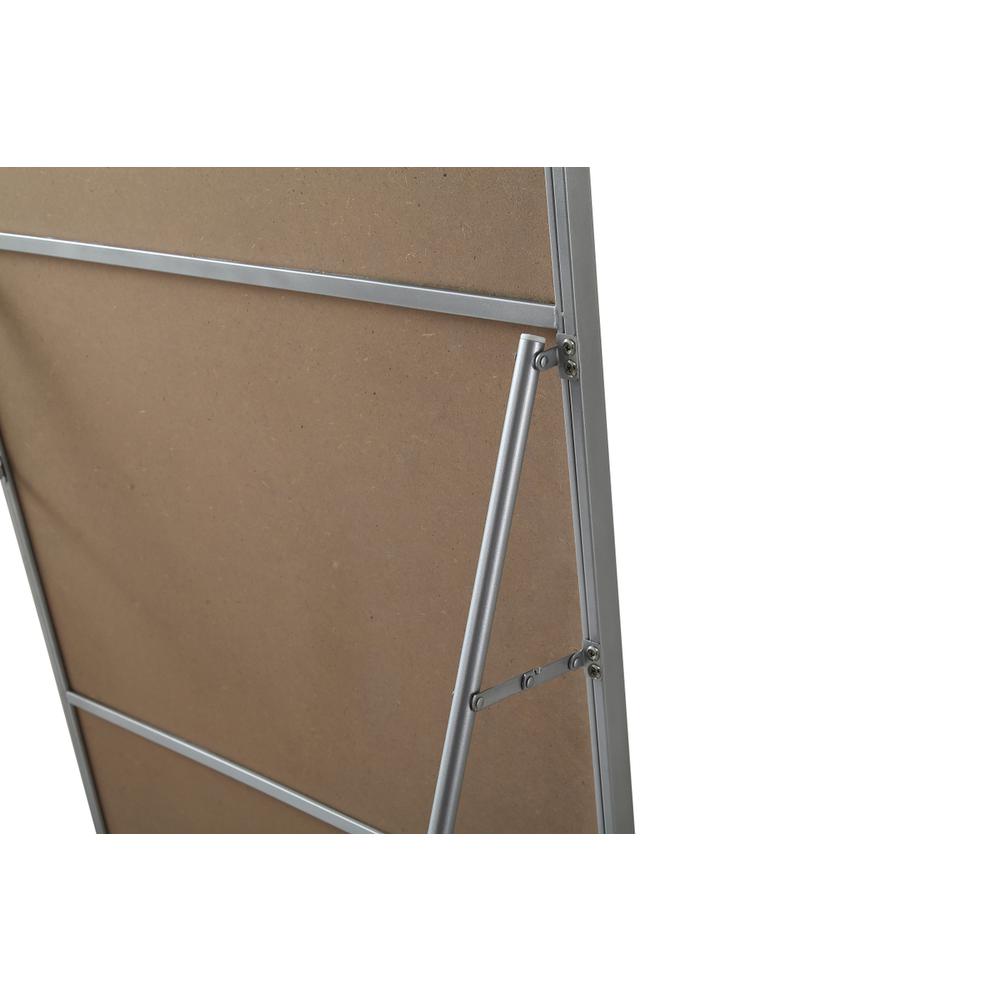 Soft Corner Metal Rectangle Full Length Mirror 30x60 Inch in Silver. Picture 7